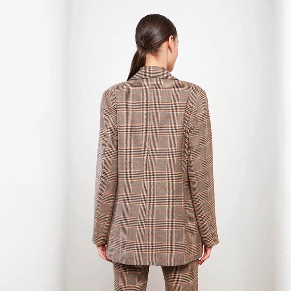 Modest Front Buttoned Plaid Long Sleeve - Image 2